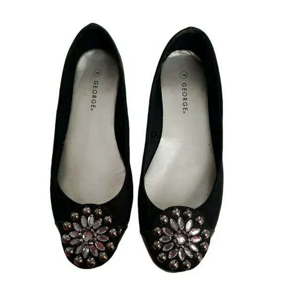 George Shoes George Ballerina Flat Women Shoes Size Black